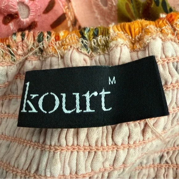 Kourt Robbie Palm Eyelet Puff Sleeve Mini Dress - Tropical Print - Size Medium - Picture 9 of 13